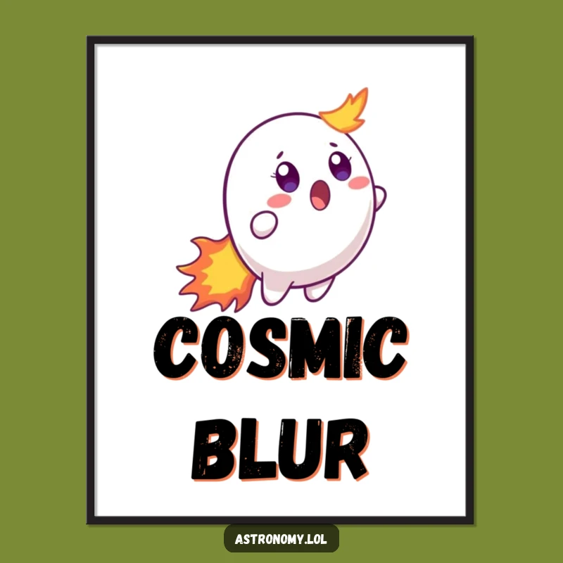 Funny Surprised Comet Digital Art - Instant Cosmic Humor Download