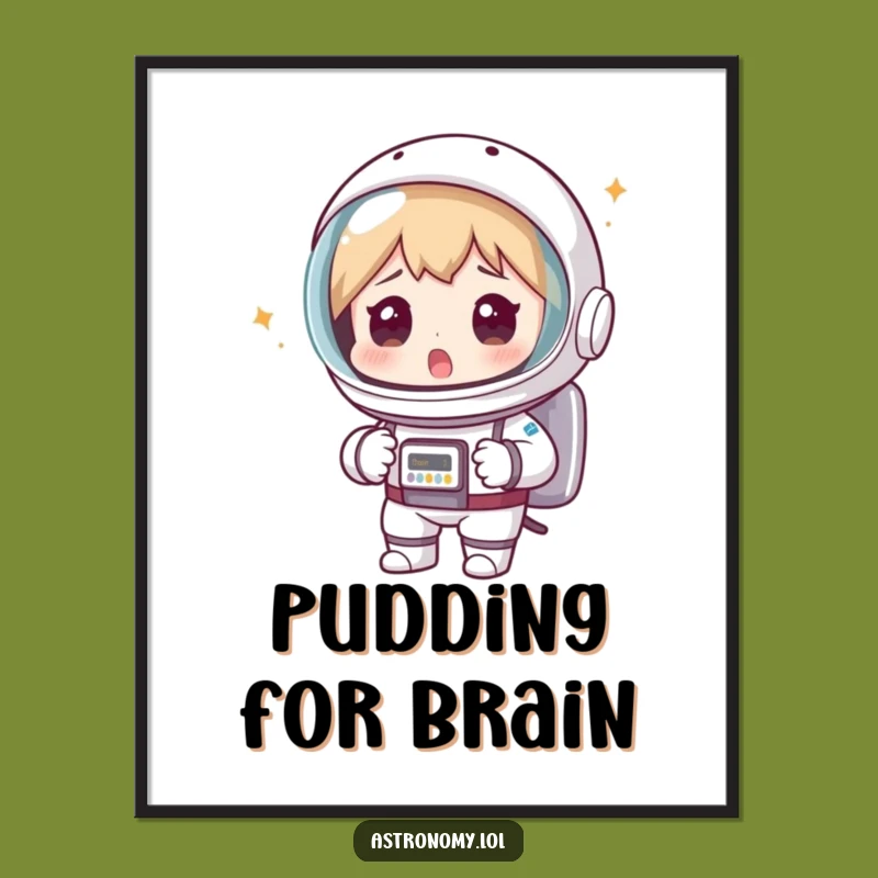 Funny Astronaut Colander Digital Art - Hilarious Space Mishap Print Gift