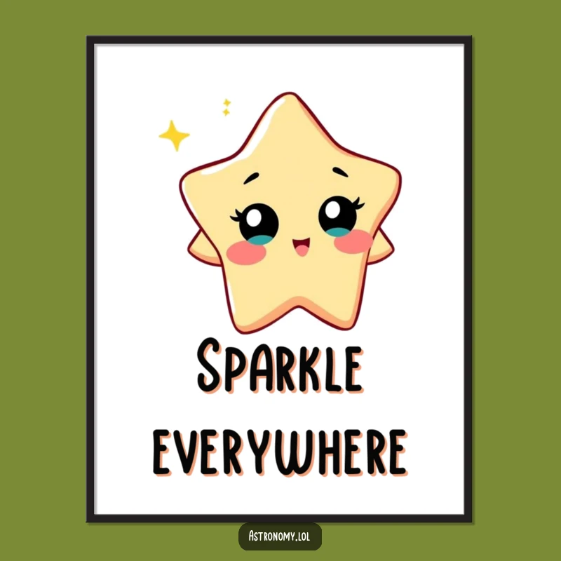 Funny Curious Star Digital Art: Twinkling Character - Instant Funny Gift!
