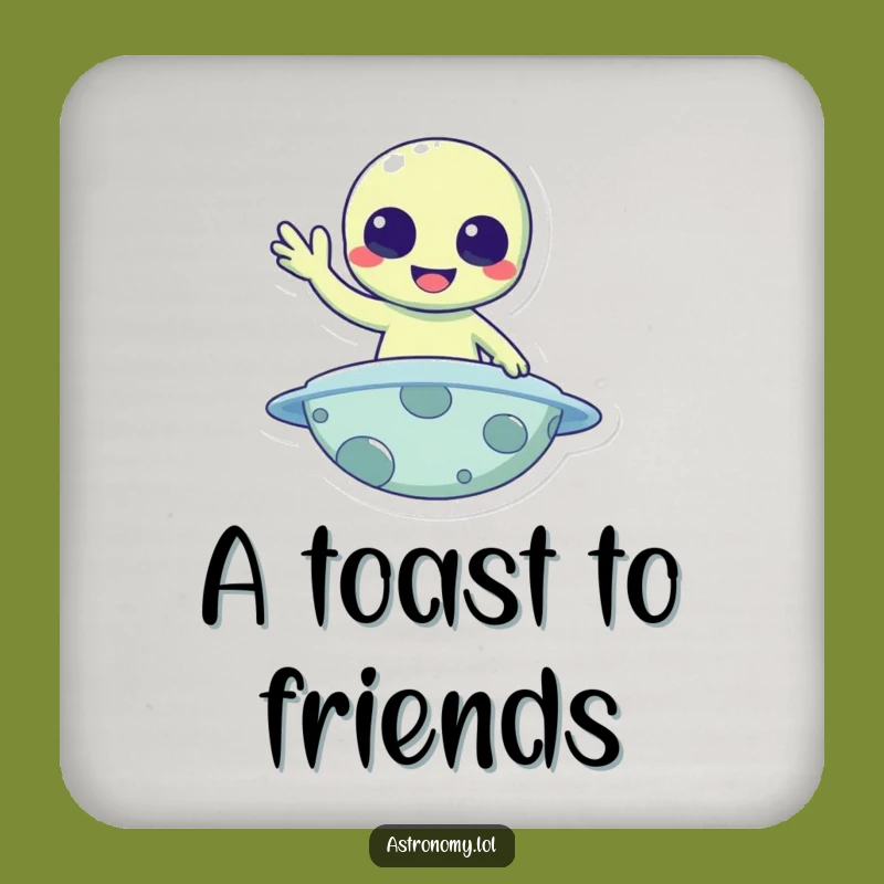 Funny Alien Drink Coaster: Protect Surfaces with Hello Flair Gift