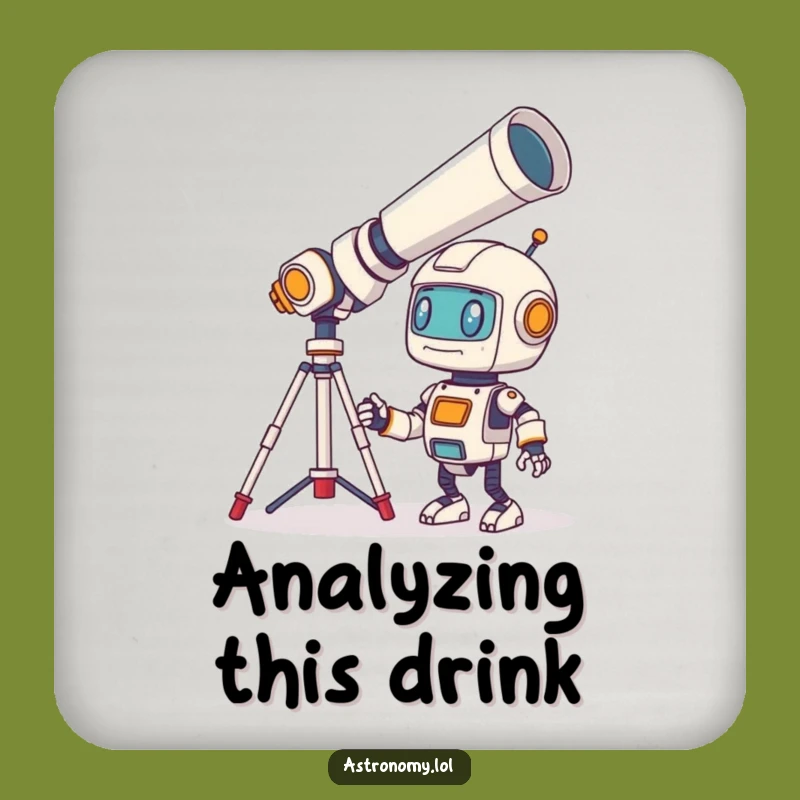 Funny Robot Coaster: Bewildered Gazer Protector, Humorous Sci-Fi Decor Gift