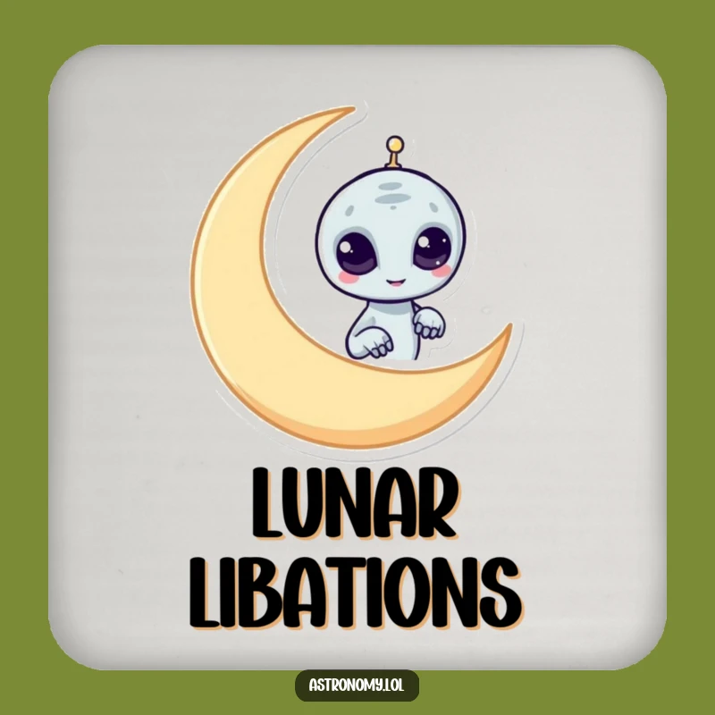 Funny Alien Coaster: Mischievous Moon Peeker Surface Protector Gift