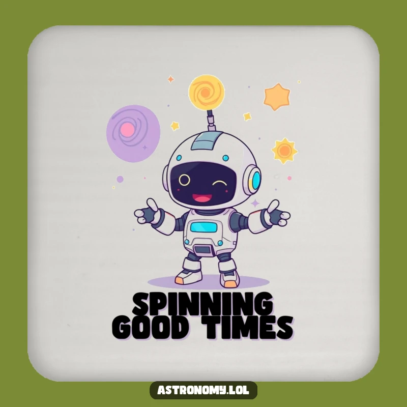 Funny Robot Juggling Galaxies Coaster Protect Surfaces Gift
