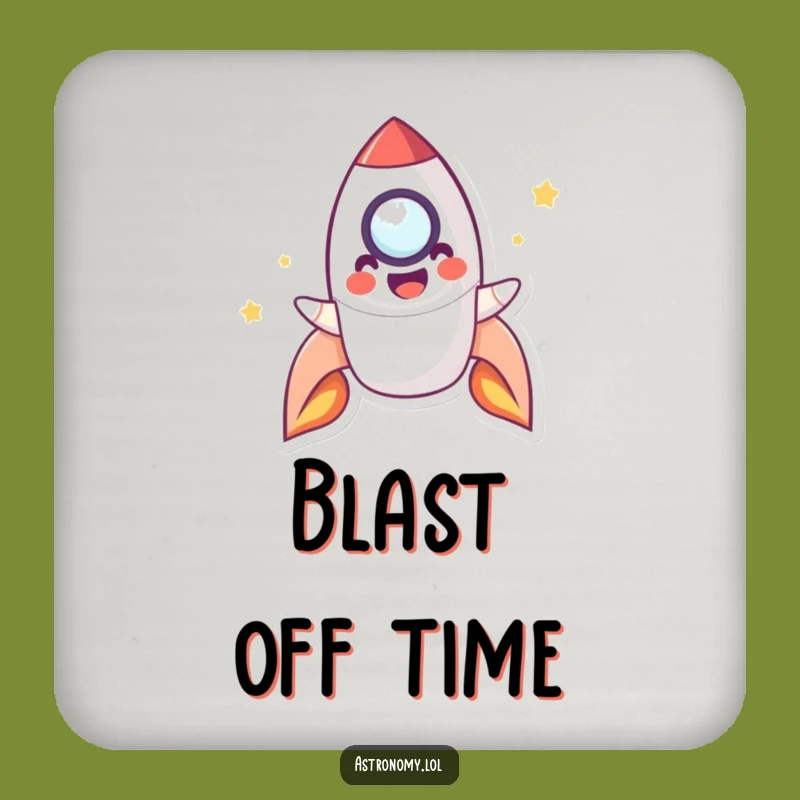 Funny Rocket Coaster: Blasting Off Rocket Drink Coaster, Cool Funny Gift