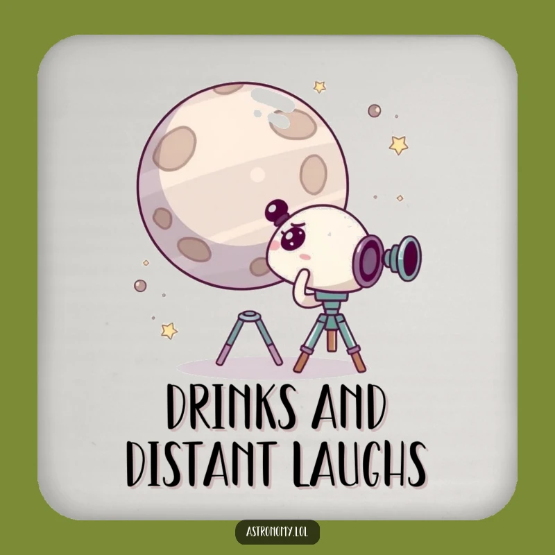 Funny Space Coaster: Surprised Character Sees Giggle Planet, Unique Funny Gift