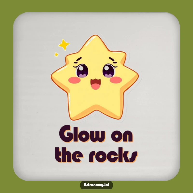 Funny Star Coaster: Delighted Twinkling Character Protection, Unique Gift