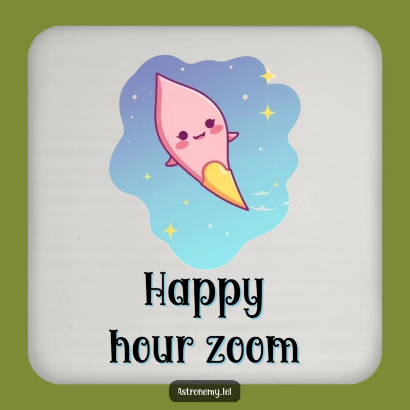 Funny Comet Trails Coasters: Humorous Celestial Gift for Table Protection