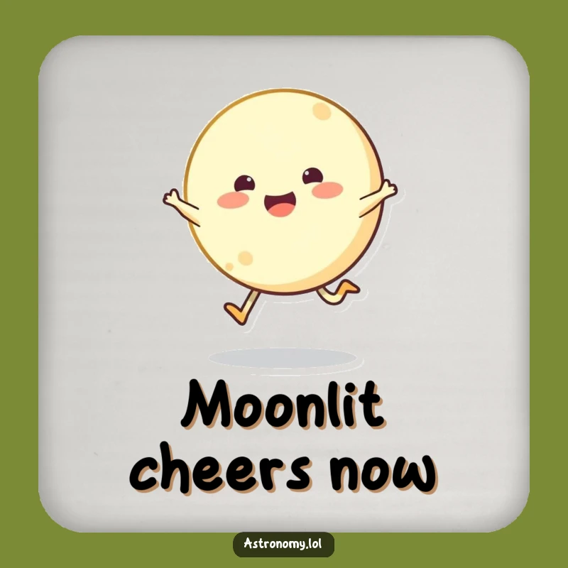 Funny Bouncing Moon Coaster Set - Hilarious Protection with Lunar Charm