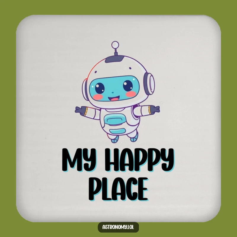 Funny Robot Companion Coaster: Protect Surfaces with Your Smiling AI Pal, Perfect Gift