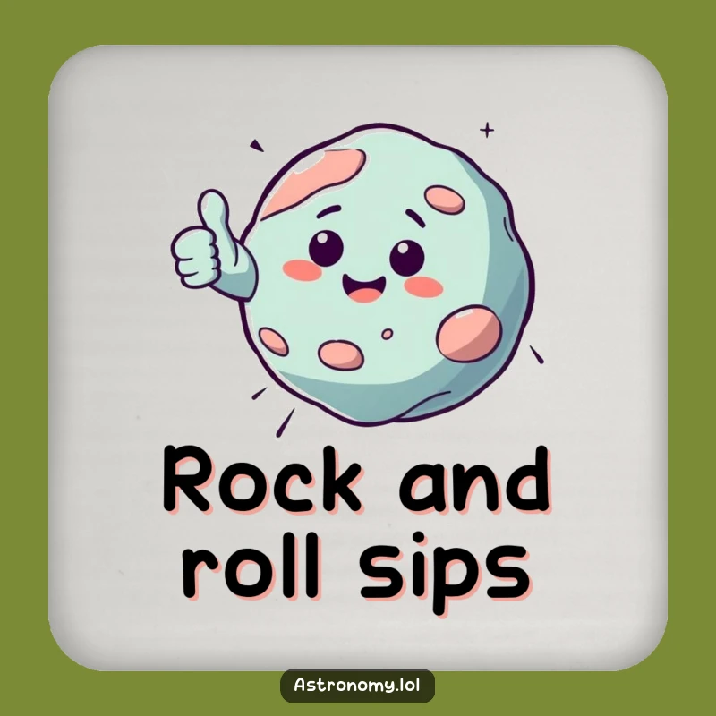 Funny Asteroid Coaster: Protect Surfaces with a Thumbs Up Space Rock, Cosmic Decor, Perfect Gift