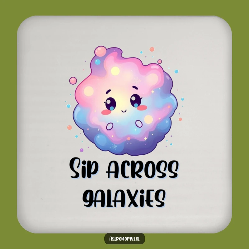 Funny Nebula Coaster: Protect Surfaces with Cosmic Dust Character, Unique Gift