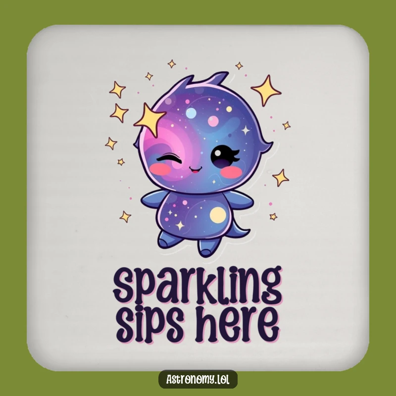 Funny Winking Galaxy Coaster Set - Hilarious Protection with Cosmic Flair