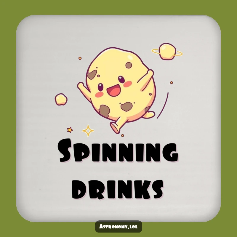 Funny Asteroid Cartwheel Drink Coaster: Protect Surfaces with Cosmic Charm