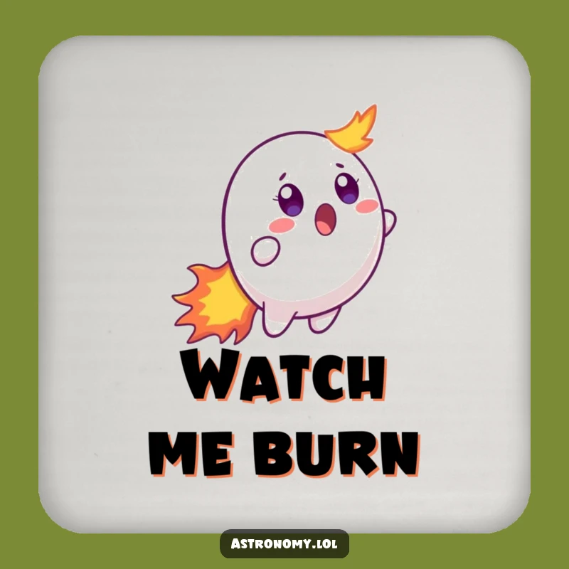 Funny Surprised Comet Coaster - Protect Surfaces with Cosmic Humor