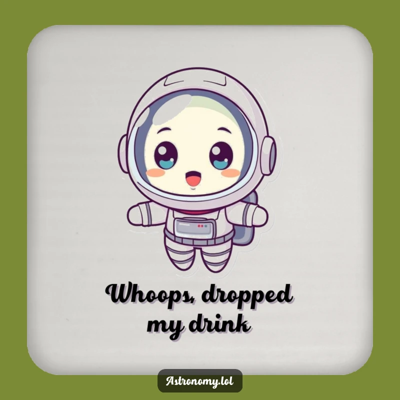 Funny Astronaut Coaster, Wide-Eyed Protection, Hilarious Space Accessory!
