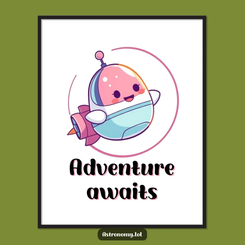 Funny Spaceship Poster: Cheerful Loop Character Art - Hilarious Decor Gift!