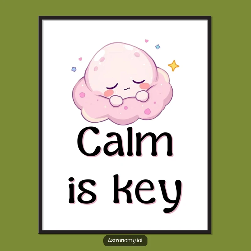 Funny Sleepy Nebula Poster: Peaceful Drifter Art - Serene Funny Gift!