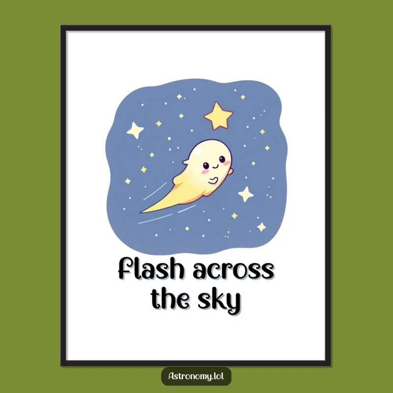 Funny Playful Comet Poster Amazing Starry Sky Art Gift