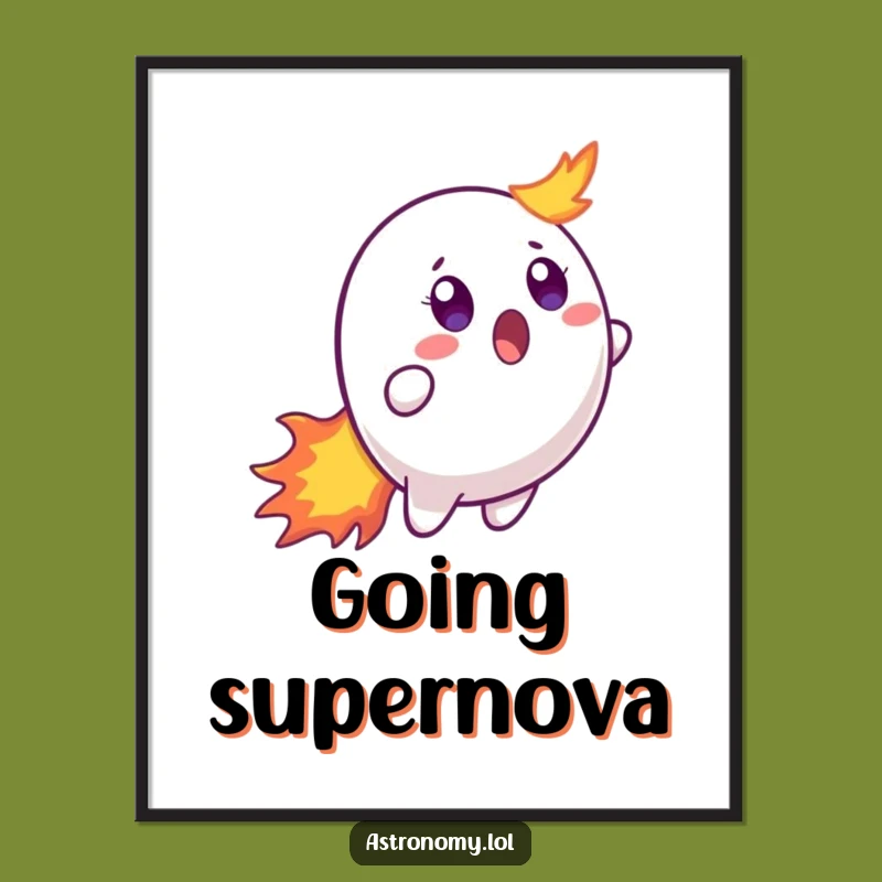 Funny Surprised Comet Poster - Add Cosmic Humor to Your Walls