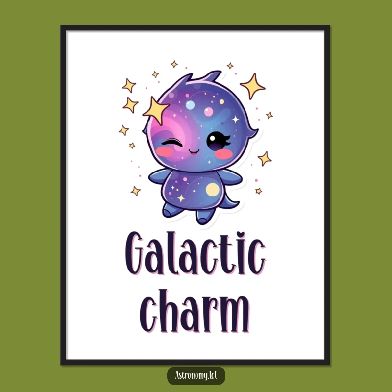 Funny Winking Galaxy Poster - Cosmic Humor Wall Art