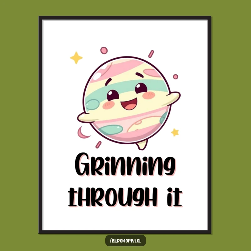 Funny Delighted Planet Poster Amazing Cosmic Art Gift