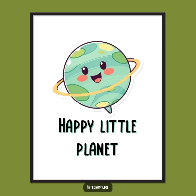 Funny Cheerful Planet Poster: Decorate with Spinning Joy