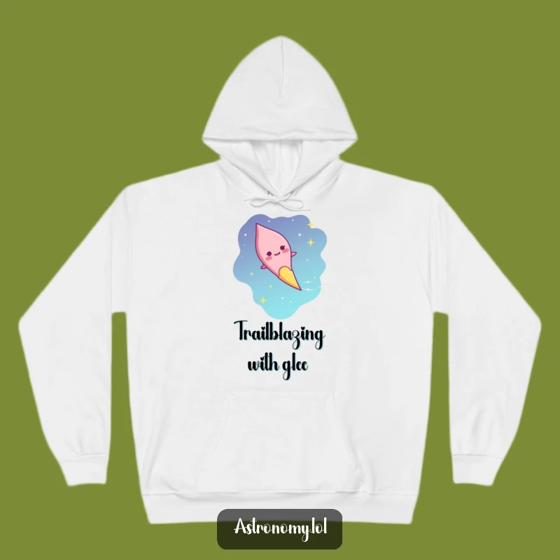 Funny Cosmic Comet Hoodie: Cozy Streaking Smile Gift for Warm Comfort
