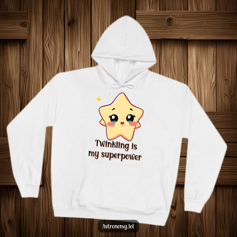 Funny Hoodie: A Curious Star Character Twinkling with Joyful Curiosity, offering cozy comfort and a humorous, bright design. Excellent present.