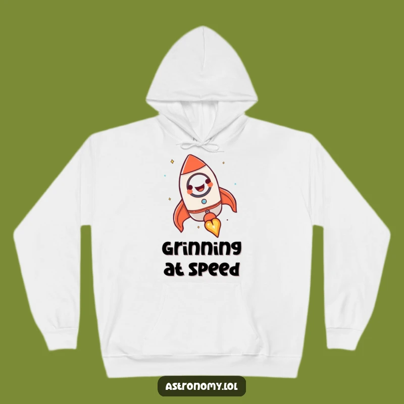Funny Rocket Ship Hoodie: Cozy Happy Blasting Off Character Gift