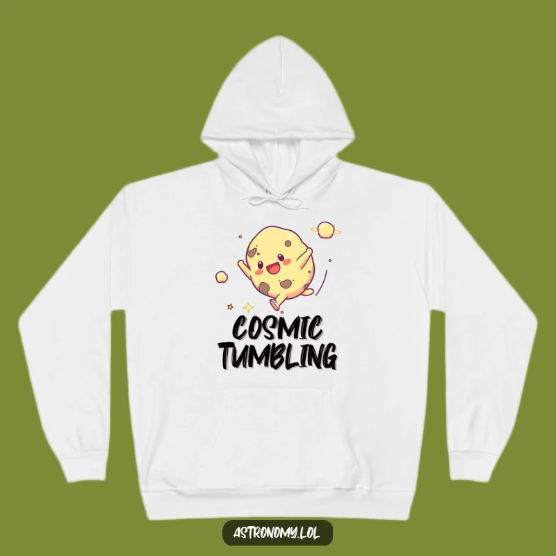 Funny Space Asteroid Cartwheel Hoodie: Cozy Humor for Galactic Explorers