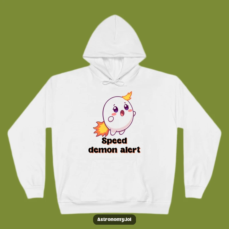 Funny Surprised Comet Hoodie - Cozy & Comical Outer Space Gear