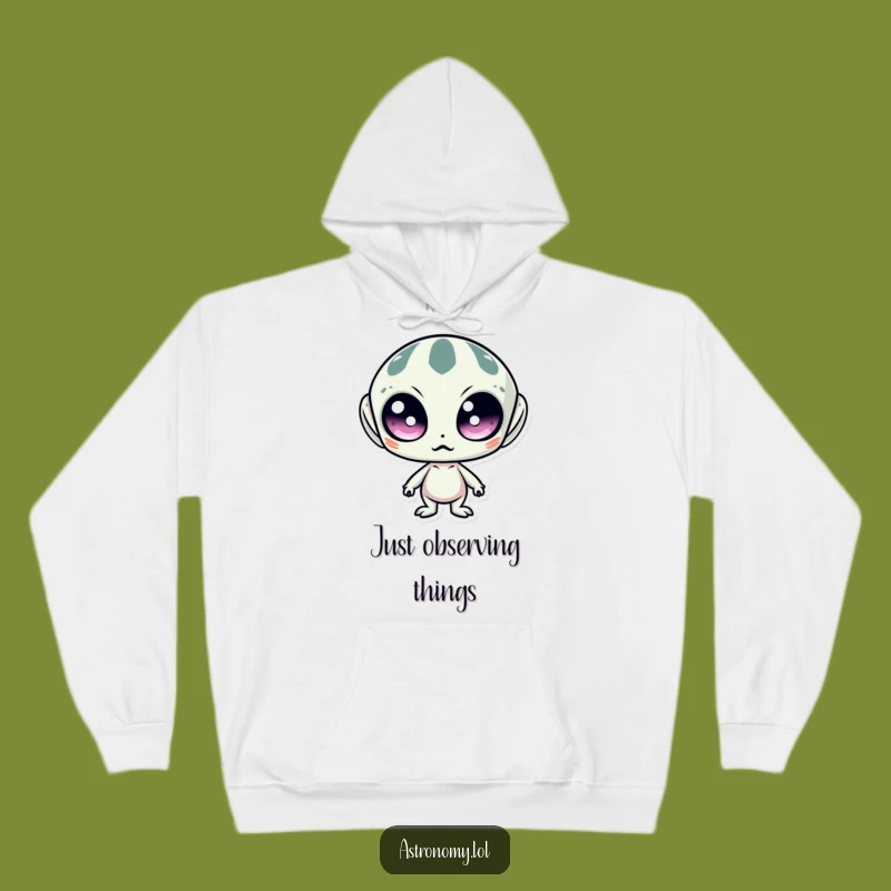 Funny Surprised Alien Hoodie: Stay Cozy with Cosmic Shock