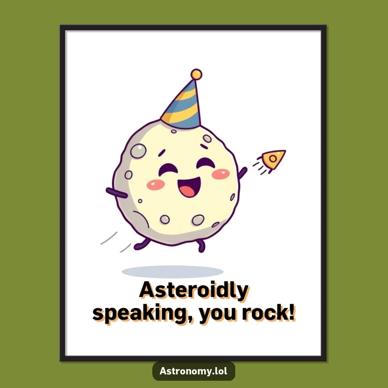 Asteroid Party Chase Wall Art - Free Printable Cosmic Humor Downloadable Decor