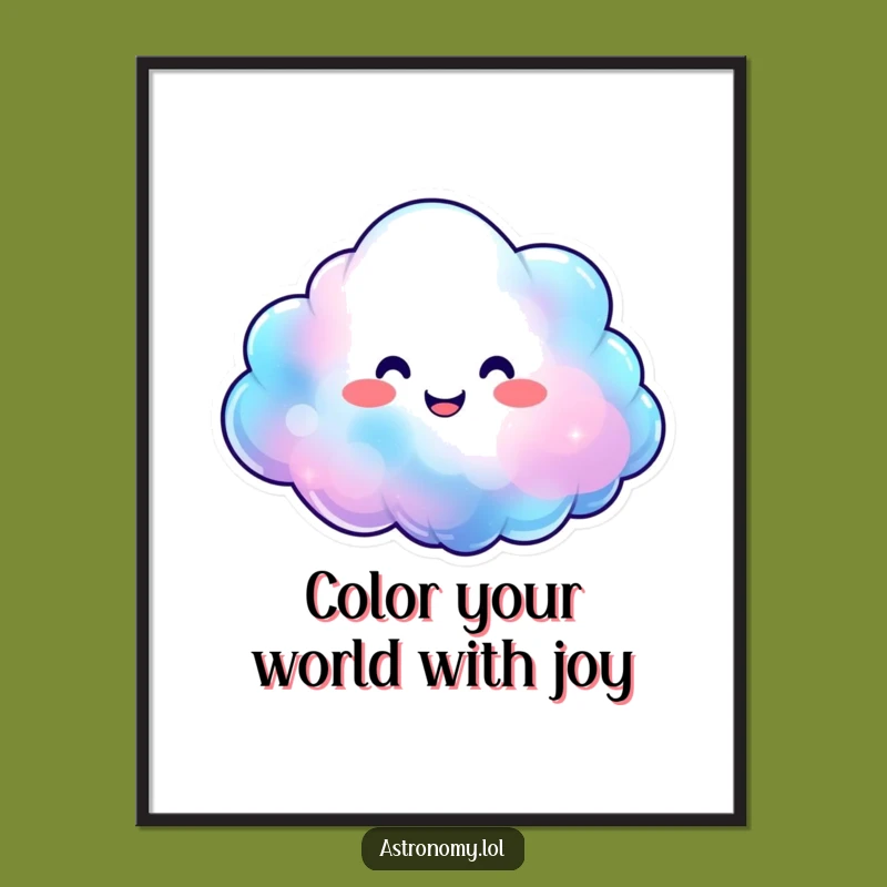 Funny Nebula Wall Art Free Printable Download: Smiling Cosmic Character for Joyful Decor
