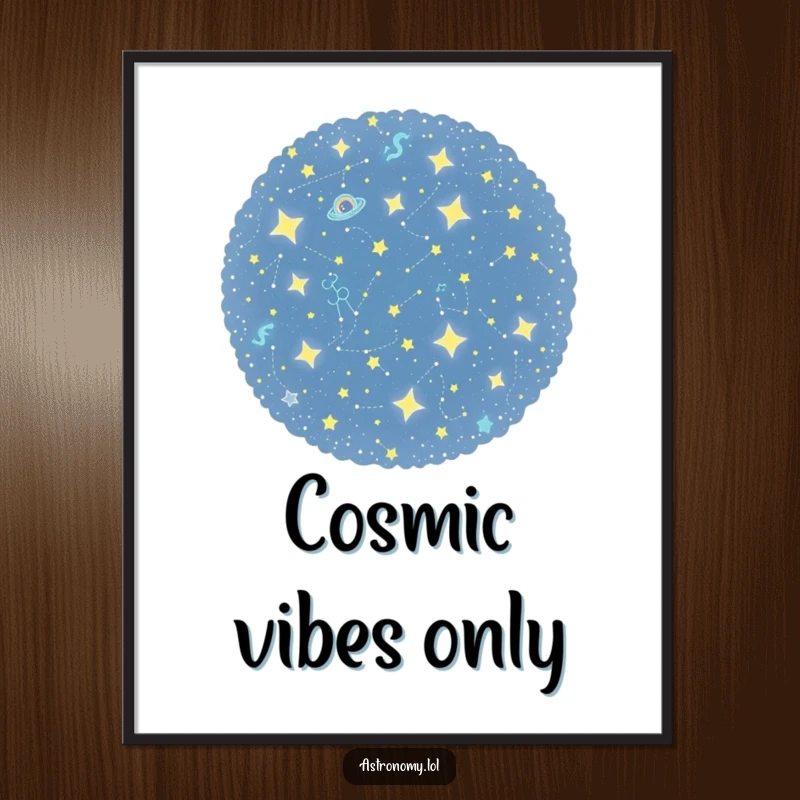 Funny free printable constellation wall art featuring a playful cluster of stars twinkling merrily, adding cosmic humor and whimsical charm to any space.