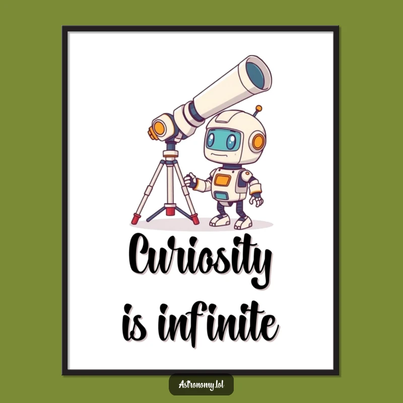 Intriguing Free Printable Wall Art: Robot & Telescope - Curious Space Downloadable Decor