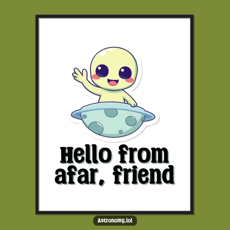 Free Printable Wall Art: Cheerful Alien Hello - Whimsical Decor