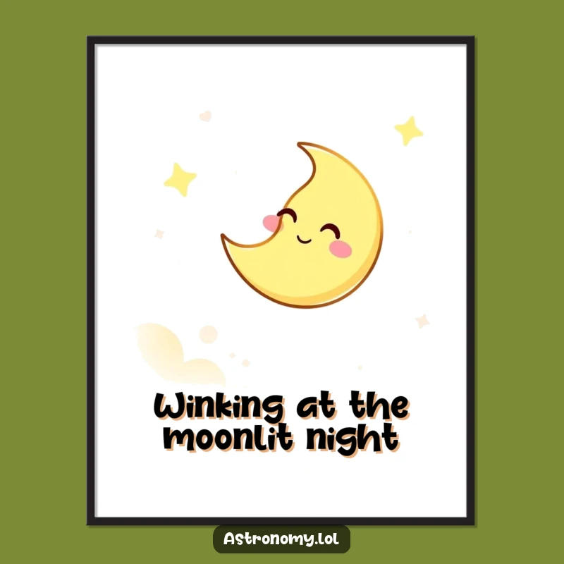 Free Printable Wall Art: Giggling Moon Character, Whimsical Night Sky Decor - Downloadable Art