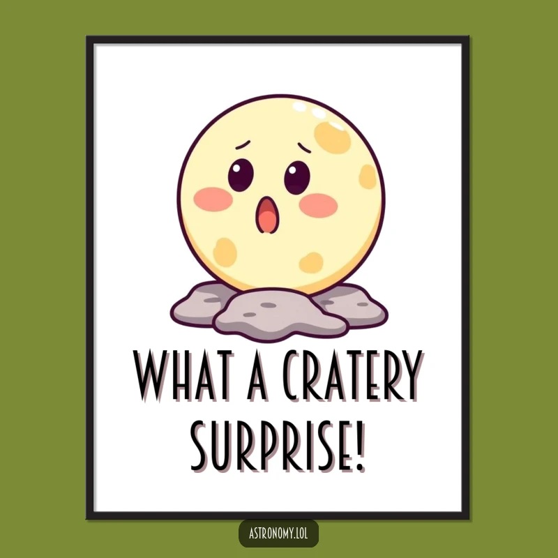 Free Printable Wall Art: Surprised Moon, Humorous Downloadable Decor