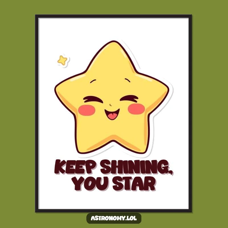 Free Printable Wink Star Art - Funny Downloadable Wall Decor for a Playful Atmosphere
