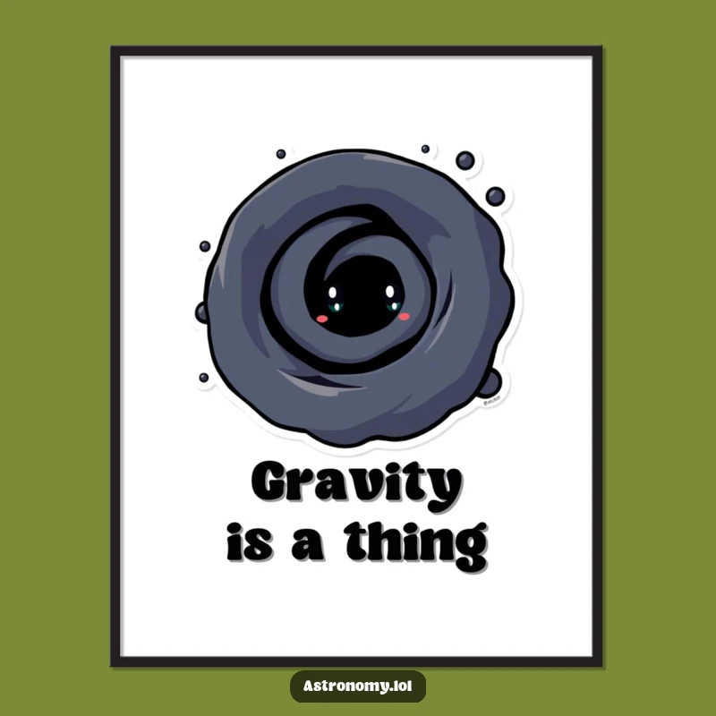 Funny Free Printable Wall Art: Curious Black Hole - Quirky Space Downloadable Decor