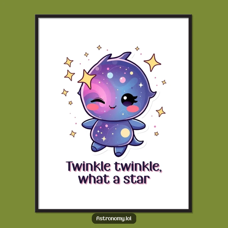 Funny Galaxy Wall Art Free Printable Download: Winking Character for Cosmic Decor