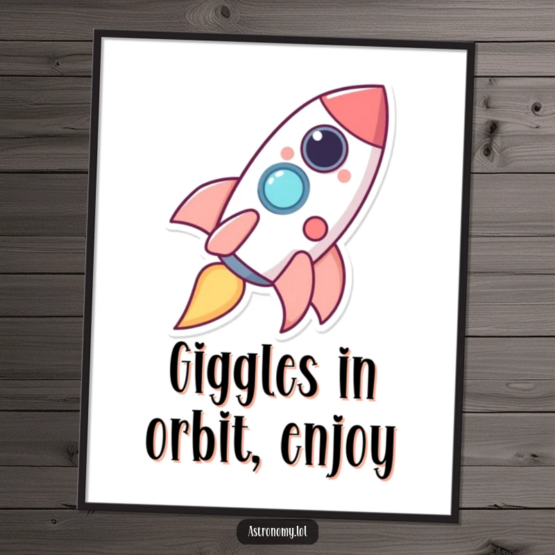 Funny Free Printable Wall Art: Happy rocket ship character leaving a trail of giggles, adding playful decor.