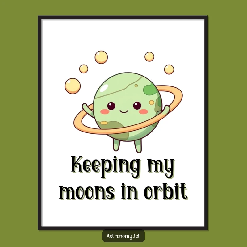 Happy Planet Juggling Moons Wall Art - Free Printable Cosmic Decor Downloadable