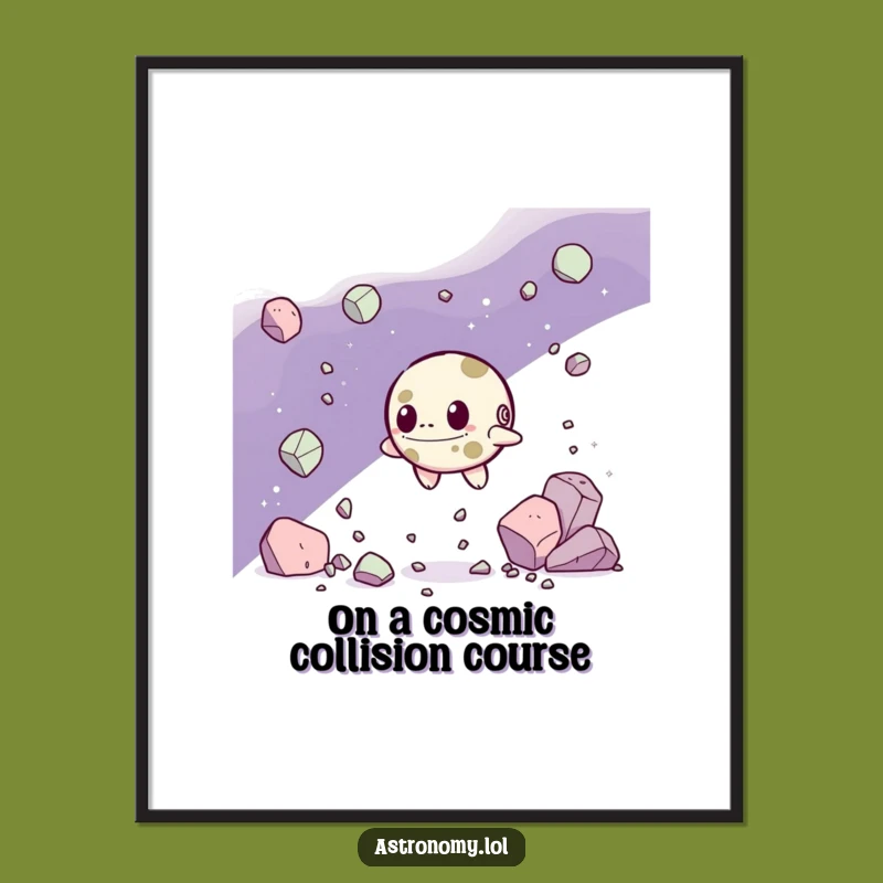 Free Printable Wall Art: Asteroid's Bold Navigation, Funny Downloadable Decor for the Determined