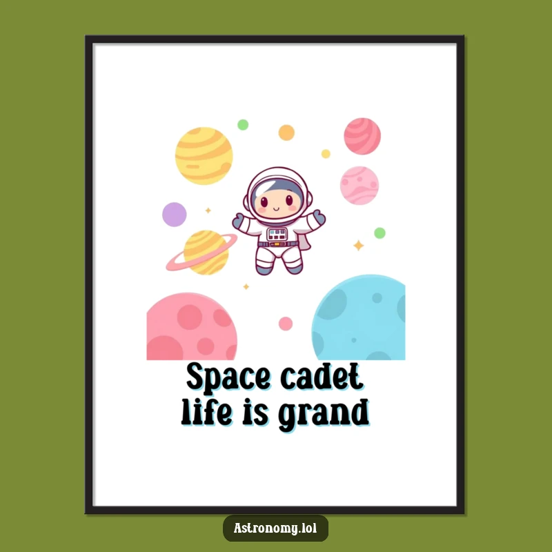 Free Printable Wall Art: Cute Astronaut Floating, Humorous Downloadable Art Decor