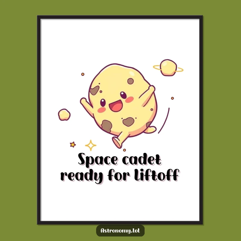 Free Printable Wall Art: Funny Cartwheeling Asteroid Downloadable Decor for Space Lovers
