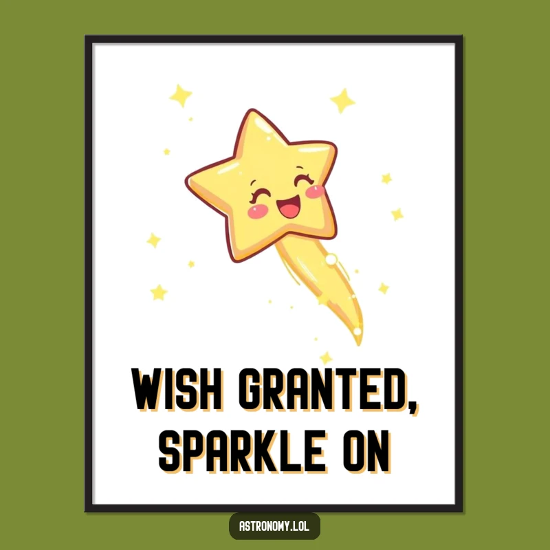 Free Printable Wall Art: Joyful Shooting Star, Sparkly Celestial Decor - Downloadable Art