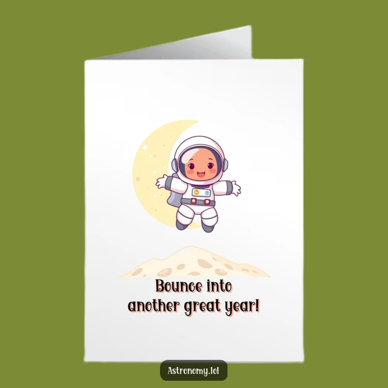 Free Printable Bday Card: Happy Astronaut Moon Bouncing Fun!