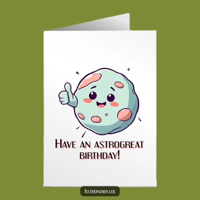 Free Printable Asteroid Birthday Card: Funny Space Downloadable Gift Idea